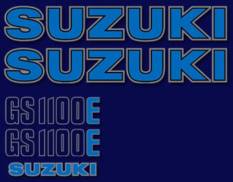Blue model 1983 Suzuki GS1100E Decal set 