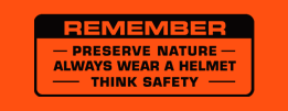 1975 CT90 helmet warning decal