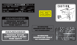 CT70 Warning Decal Set