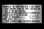 Honda CB750 chain info Decal