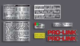 1982 Honda CBX Warning & Service Label Set