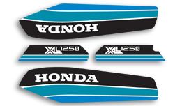 1980 Honda XL125S Euro complete blue decal set