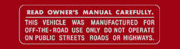 Read owners manual carefully (decal)