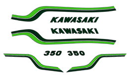 1972 Kawasaki S2 white decal set