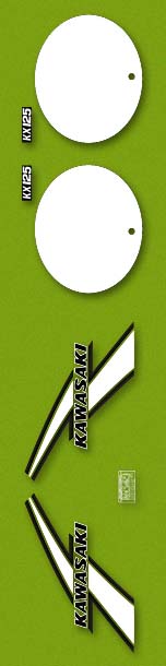 1976 Kawasaki KX125 A3 decal set