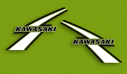 1976 Kawasaki KX125 A3 gas tank decals