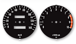 1976 Kawasaki KZ750 B1 gauges faces