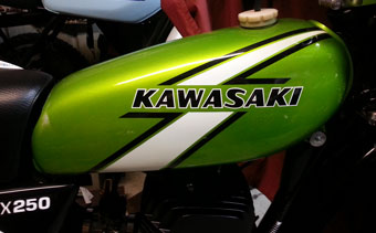 1976 Kawasaki KX125 fuel tank decals