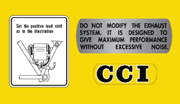 1974 RV125 warning decals