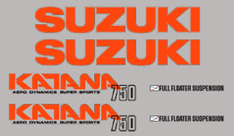 1986 Suzuki GS750S Katana decal set